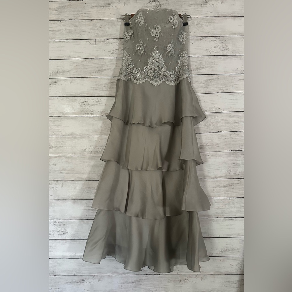 Rickie Freeman Teri Jon 100%Silk Dress Size 2 - Picture 6 of 12